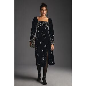 Anthropologie Maeve Embellished Velvet Dress - New - Size XXS